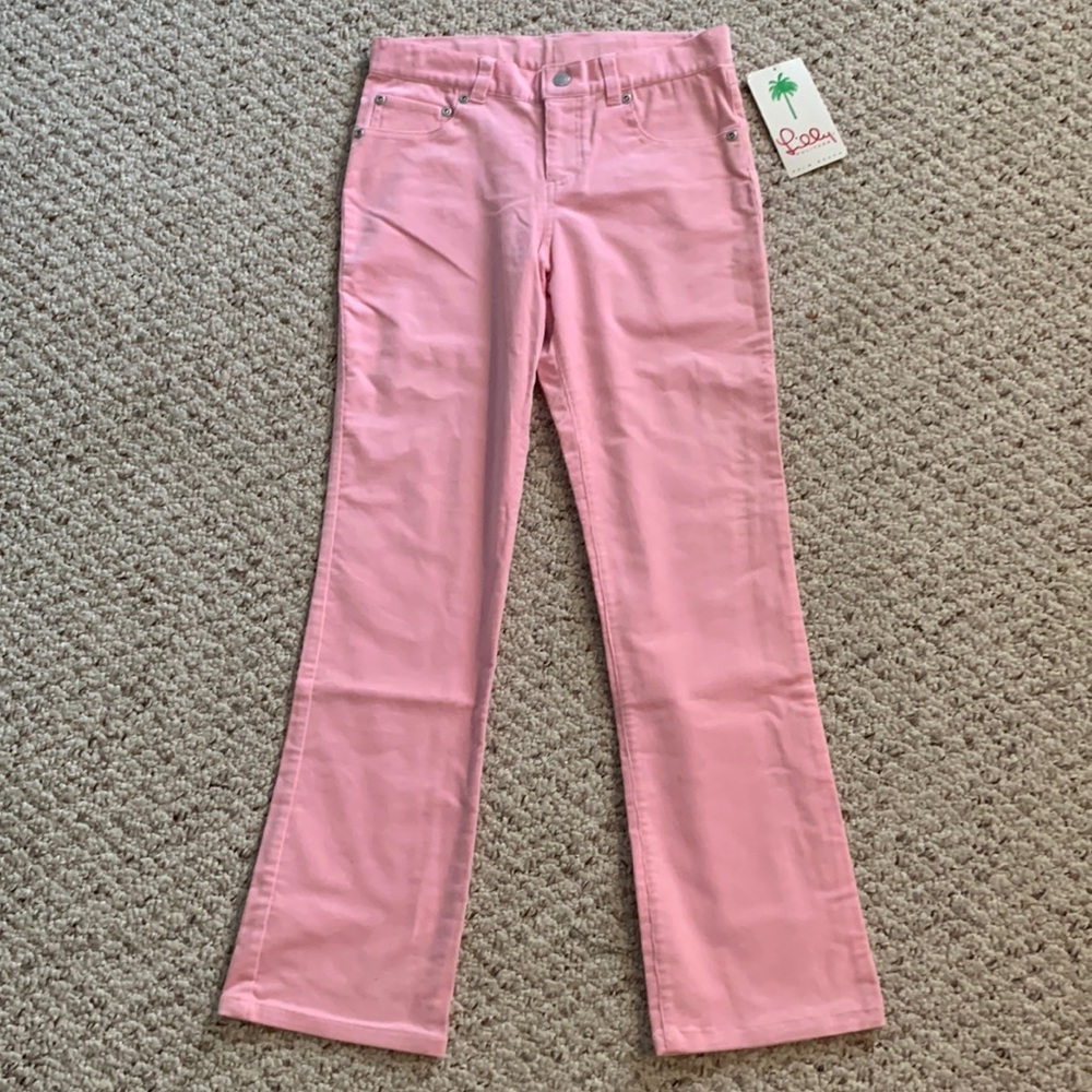 Lilly Pulitzer Pink Corduroy Pant Girl size 12 NWT (R) - Picture 1 of 8